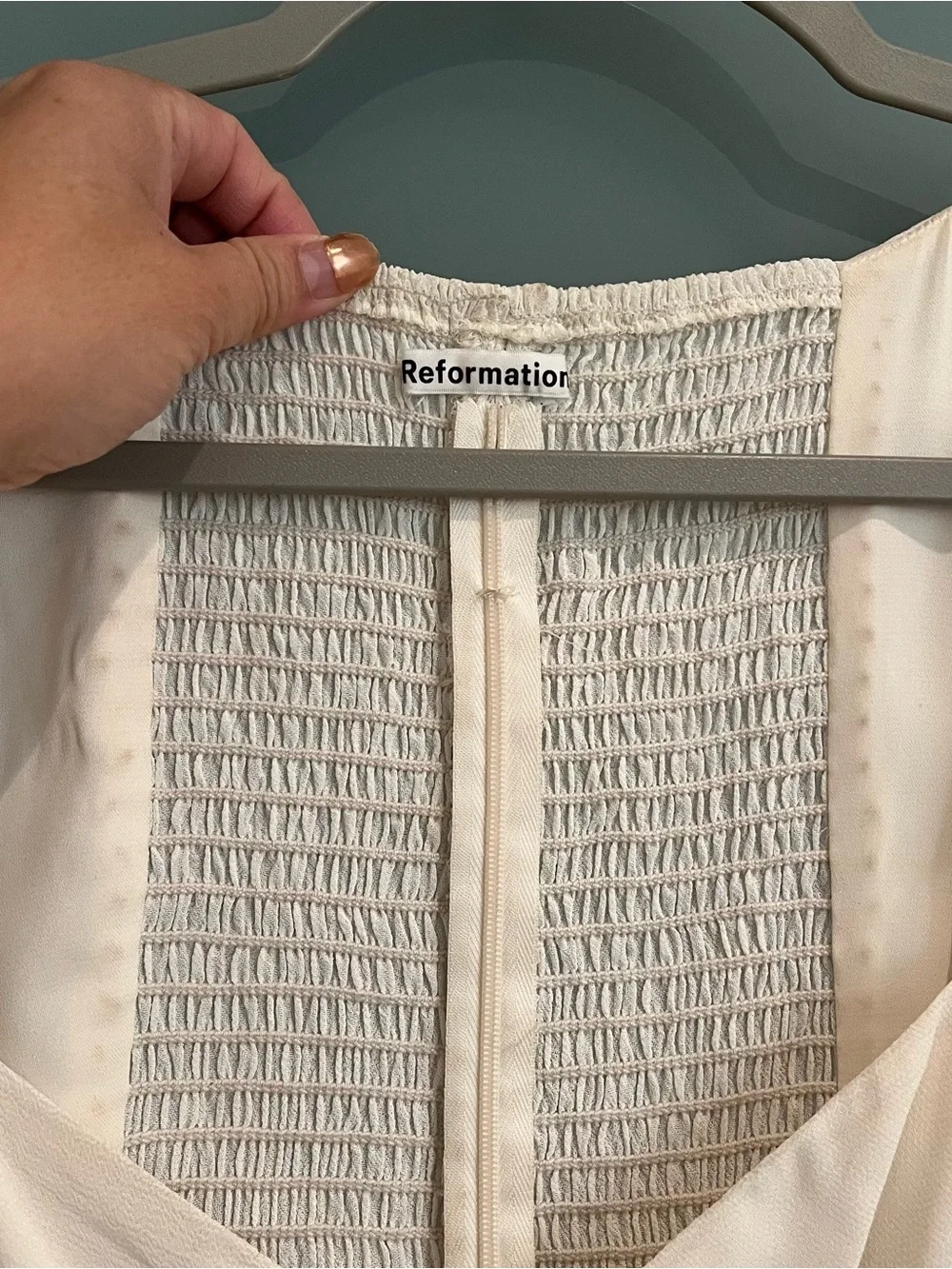 Reformation “Delevan” White Puff-Sleeve Tie-Front Blouse - Size 4